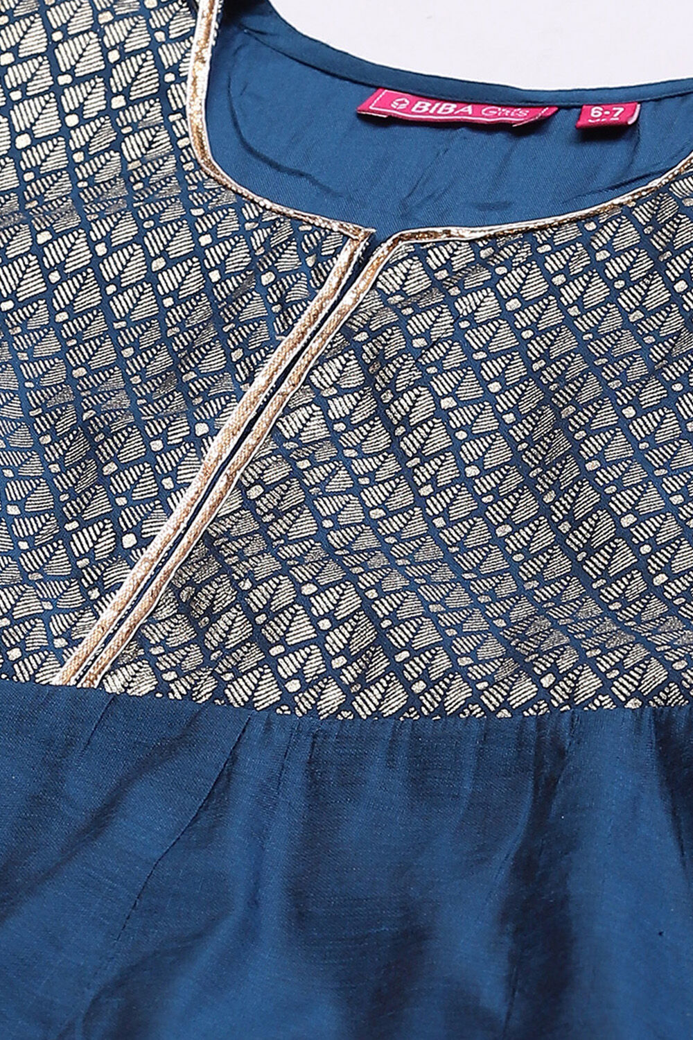 Blue Art Silk Straight Printed Kurta Set image number 1