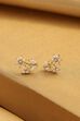White Gold-Plated Brass Pearl Stud Earrings image number 0