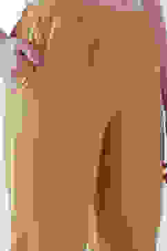 Gold-Toned Cotton Solid Fitted Pants image number 1