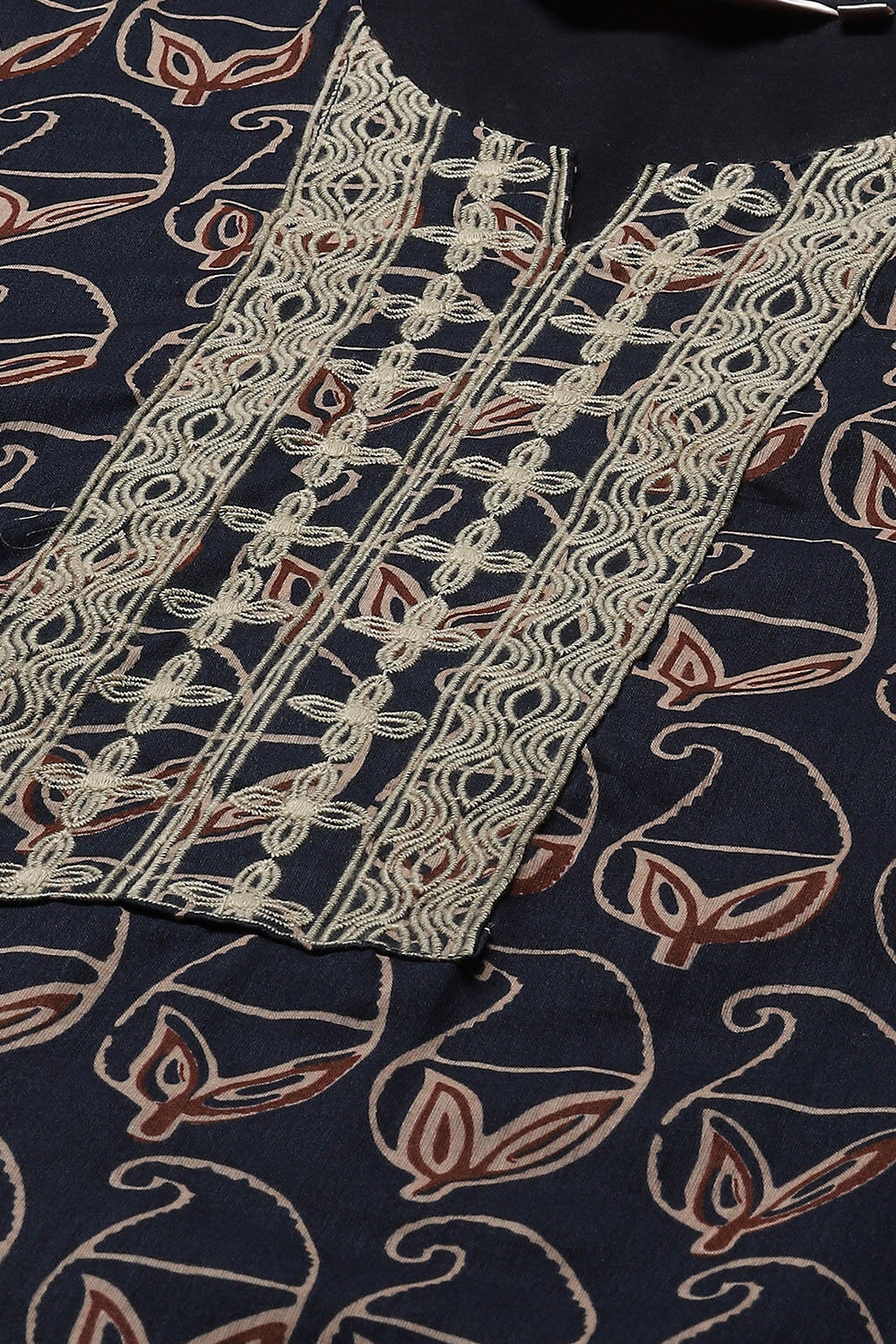 Indigo Cotton Blend Flared Kurta Palazzo Suit Set image number 1