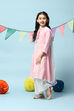 Pink Cotton Kalidar Kurta Narrow Pants Suit Set image number 5