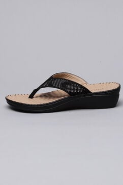 Black Synthetic Suede Sandals image number 4