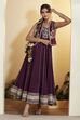 Purple Cotton Silk Kalidar Dress image number 0
