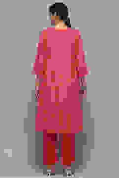 Coral Rayon Gathered Suit Set image number 5