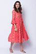 Coral Cotton Front Open Printed Kurta Dress image number 2