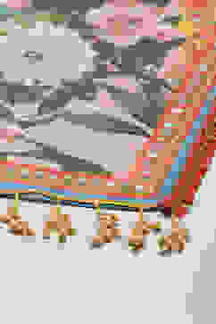 Turquoise Blue Art Silk Gathered Kurta Palazzo Suit Set image number 7