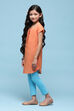 Orange Cotton Straight Solid Kurta Set image number 3