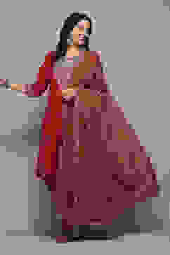 Red Rayon Straight Kurta Salwar Suit Set image number 0