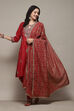 Red Rayon Straight Kurta Salwar Suit Set
