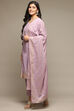 Lavender Cotton Straight Kurta Pants Suit Set image number 5