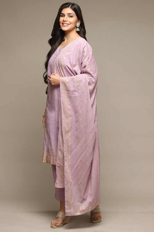 Red Cotton Straight Kurta Pants Suit Set image number 5