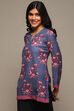 Green Cotton Blend Printed Kurti image number 2