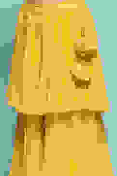 Yellow Polyester Straight Embroidered Suit Set image number 2