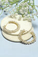White Gold-Plated Pearl Contemporary Hoops image number 0