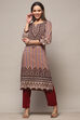 Brown Rayon Straight Kurta