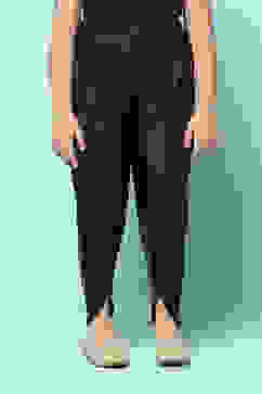 Black Viscose Solid Herem Dhoti image number 4