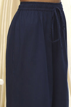 Blue Pure Cotton Fusion Short Kurta Set image number 2