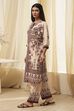 Beige and Brown Pure Cotton Printed Kurta Set image number 3