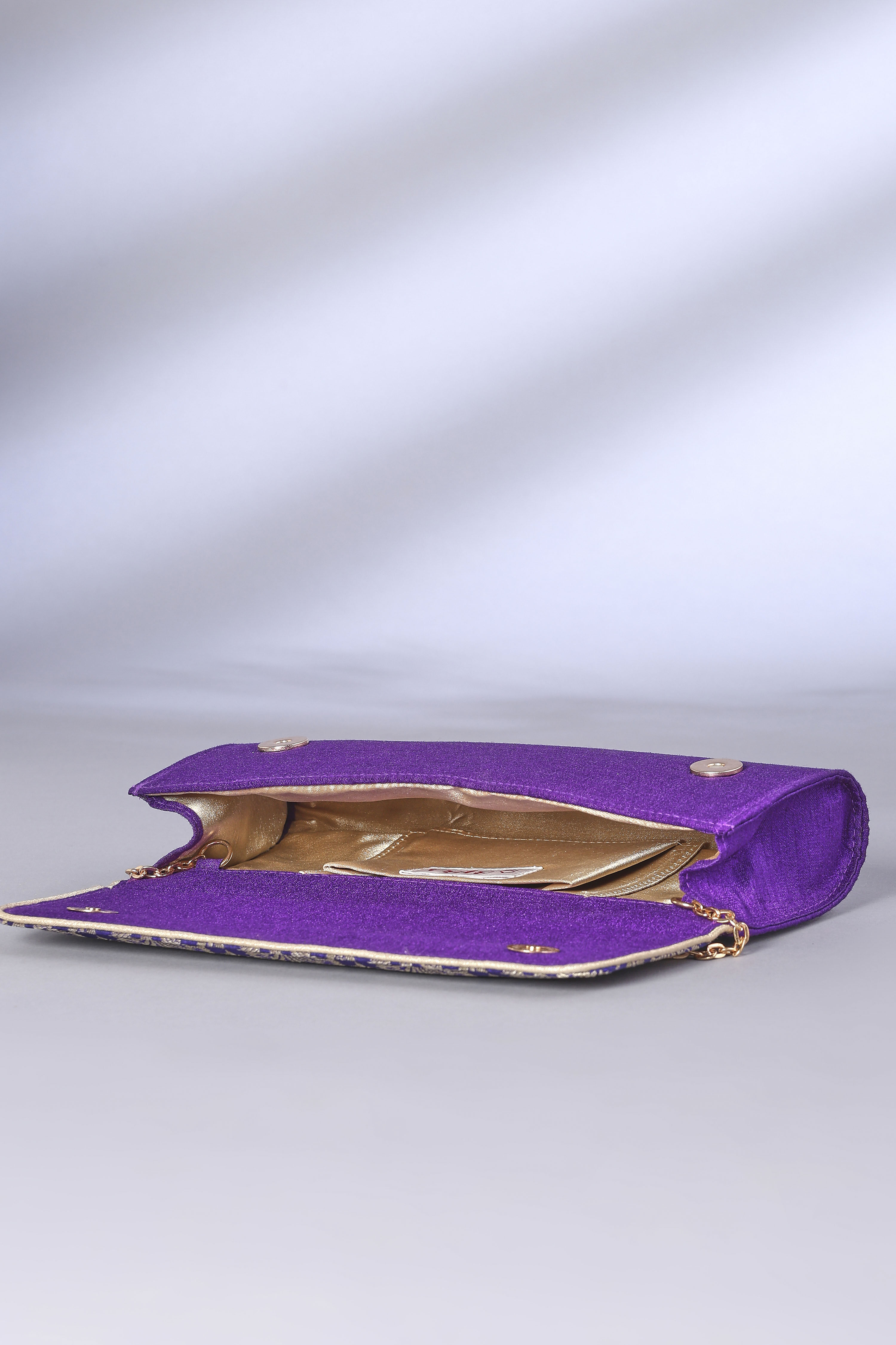 Purple Brocade Clutch image number 6