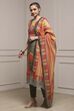 Assorted Chanderi Blend Printed Embroidered Unstitched Suit Set image number 4