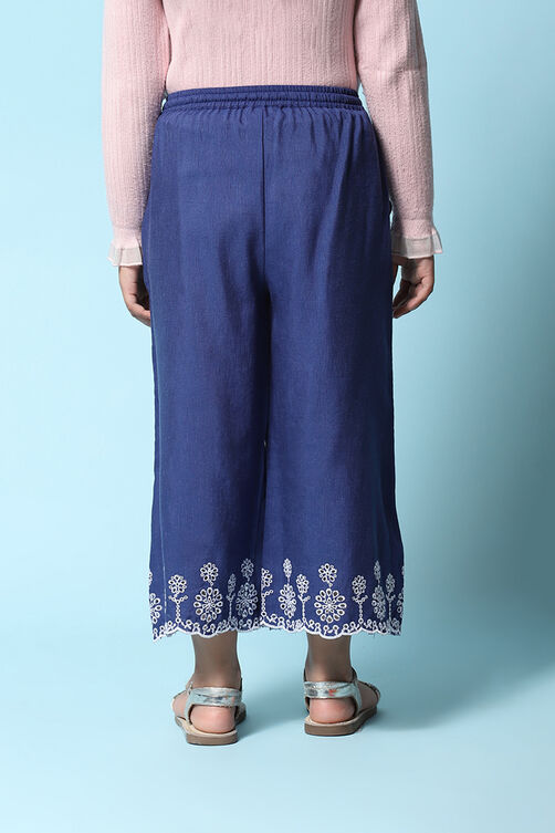 Blue Cotton Pant image number 4