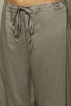 Grey Modal A-Line Kurta Palazzo Suit Set image number 3