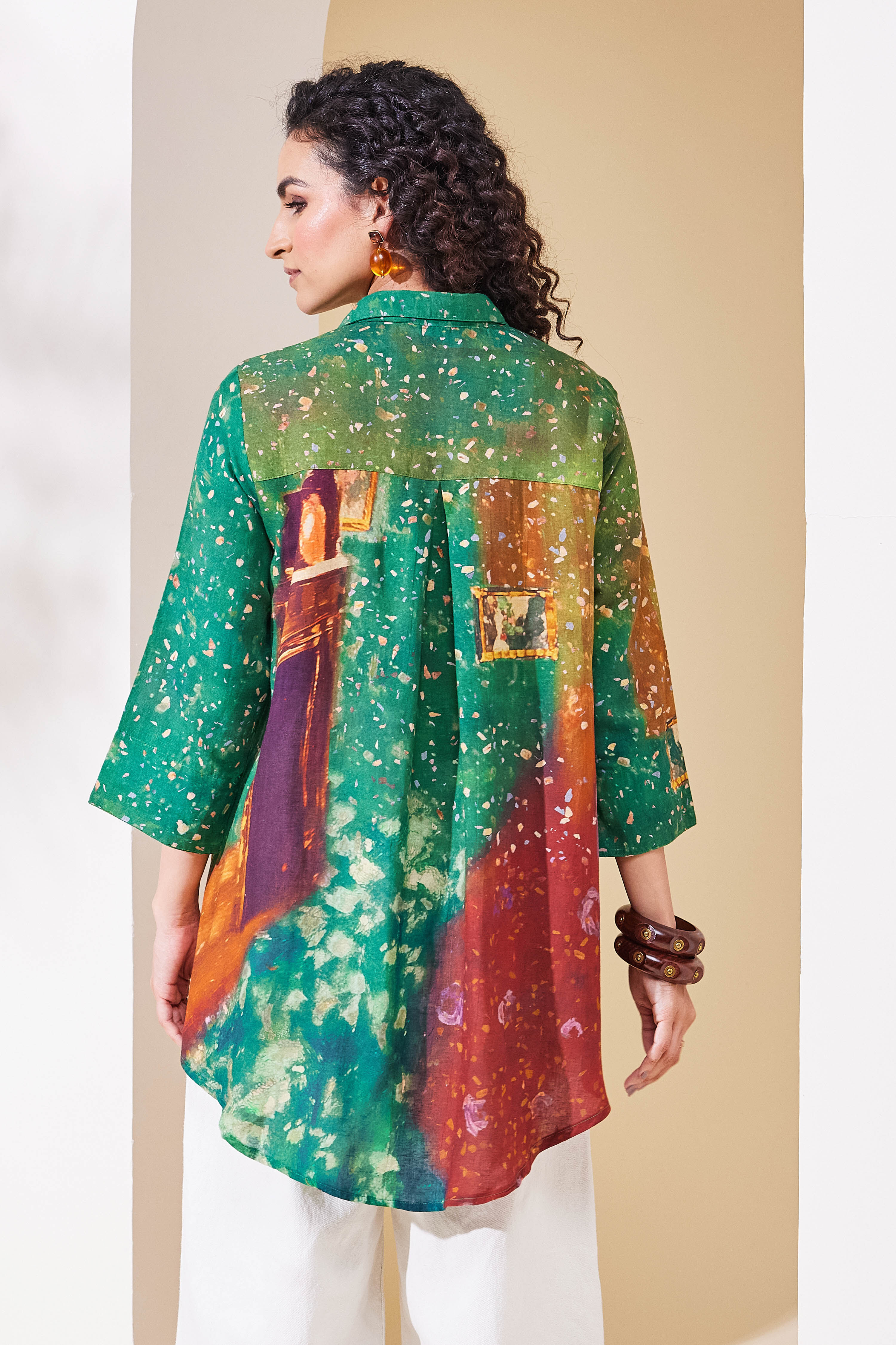Green Viscose Rayon Straight Kurta image number 3