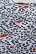 Off White And Navy Straight Viscose Two Piece Printed Sleepwear Set image number 1