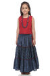 Red And Indigo Mickey Printed Skirt & Top image number 0