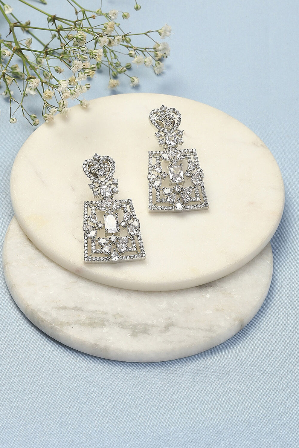 White Brass Earrings image number 0