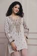 Ivory White Cotton Blend Regular Kurta image number 0