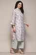 Grey Cambric Straight Kurta Palazzo Suit Set image number 6