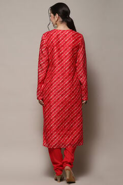 Pink Chanderi Unstitched Suit set image number 6