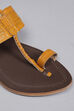 Mustard Yellow & Dark Brown Leather Kolhapuri Sandals