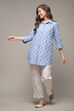 Powder Blue Cotton Printed Shirt