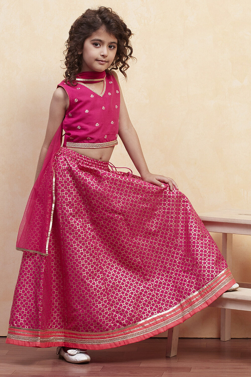 Black Printed Flared Lehenga Set image number 0