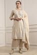 Beige Chanderi Straight Dyed Suit Set image number 6