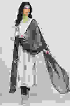 Indigo Cotton Hand Block Print Unstitched Suit Set image number 1