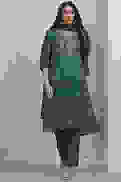 Green Modal Printed Straight Suit Set image number 0