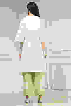 Green Cotton Straight Suit Set image number 4