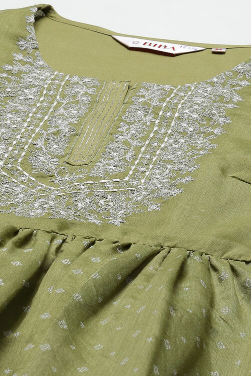 Buy Green Art Silk Flared Printed Kurta for INR1799.50 |Biba India