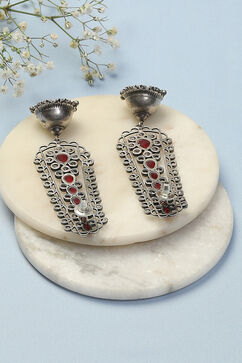 Oxidised Red Brass Earrings image number 2