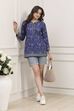 Blue Polyester Printed Straight Kurti image number 6