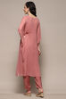 Peach Georgette Unstitched Suit Set image number 9