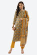 Yellow Cotton Unstitched Suit Set image number 7