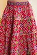 Red Cotton Printed Tiered Lehenga Set image number 2