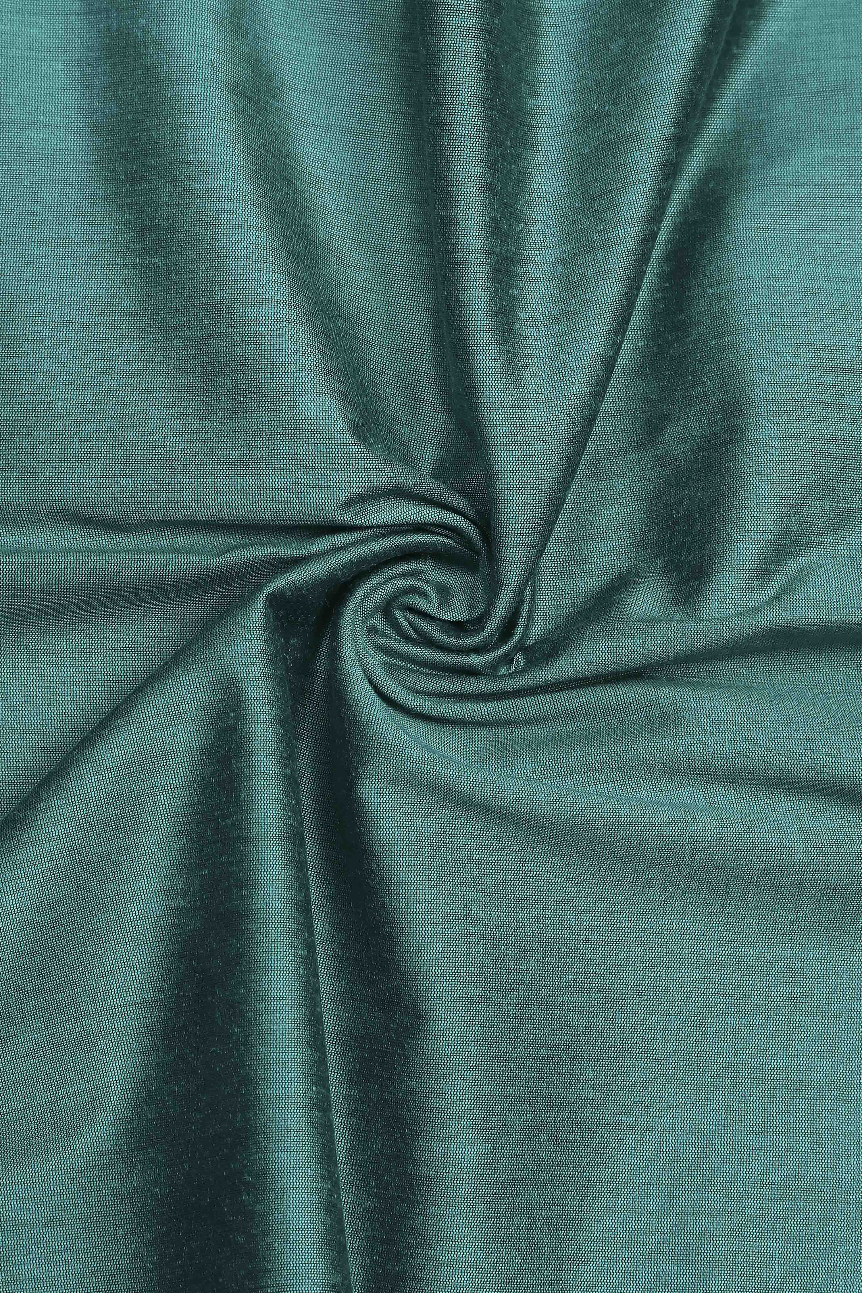 Teal Banarasi Chanderi Banarasi Print Unstitched Suit Set image number 2