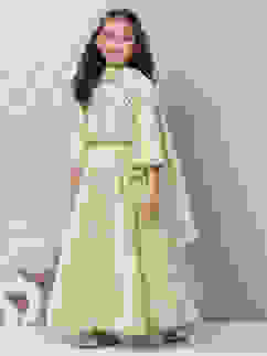 Green Modal Blend Straight Embroidered Suit Set image number 5