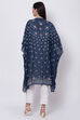 Indigo And White Viscose Cotton Front Open Printed Kurta image number 5