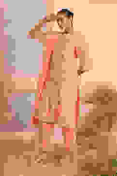 Pink Silk Embroidered Straight Suit Set image number 4